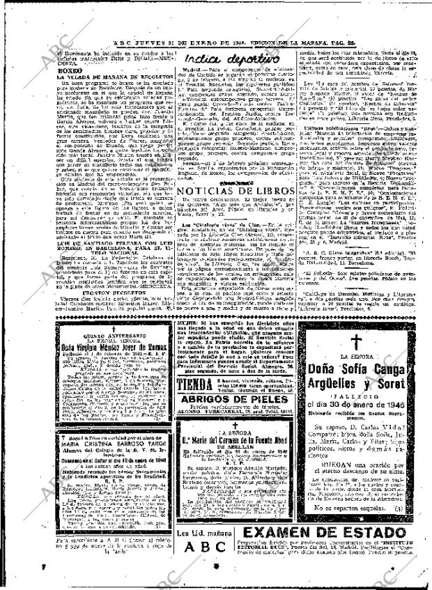 ABC MADRID 31-01-1946 página 22