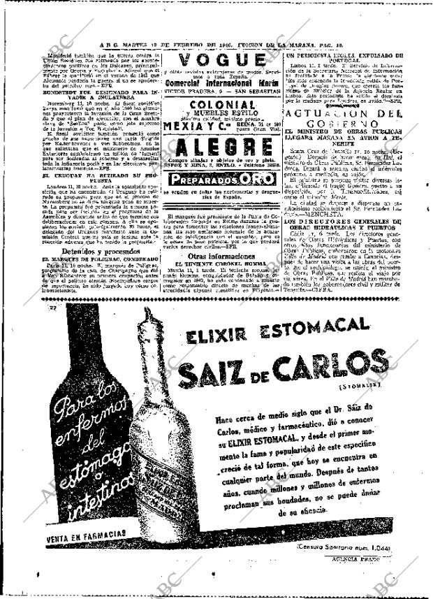 ABC MADRID 12-02-1946 página 18