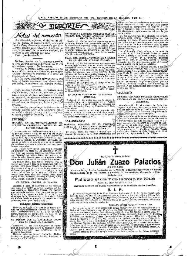 ABC MADRID 16-02-1946 página 21