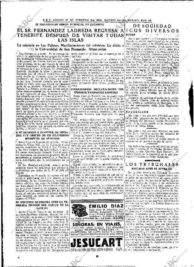 ABC MADRID 23-02-1946 página 14