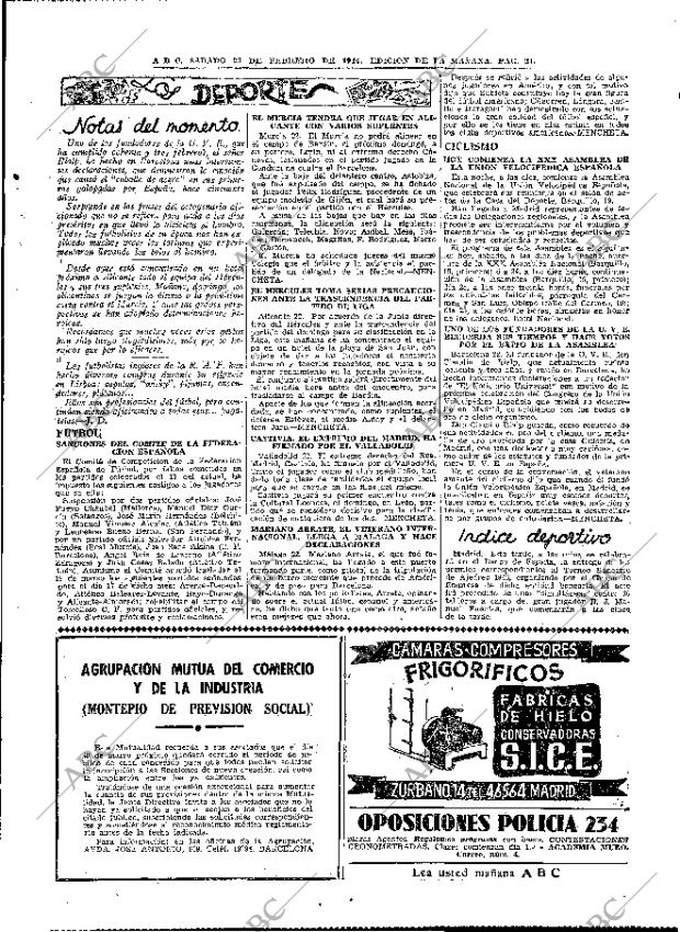 ABC MADRID 23-02-1946 página 21