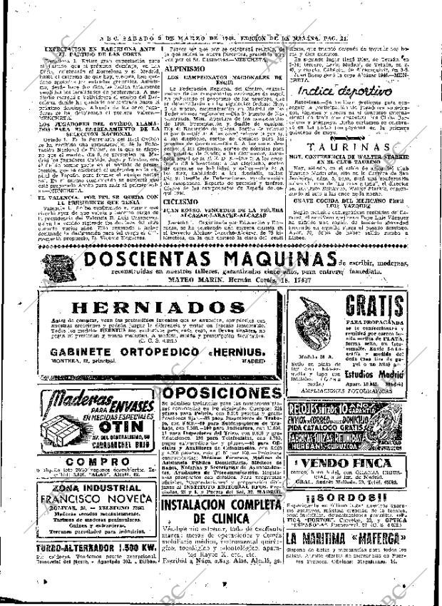 ABC MADRID 02-03-1946 página 21