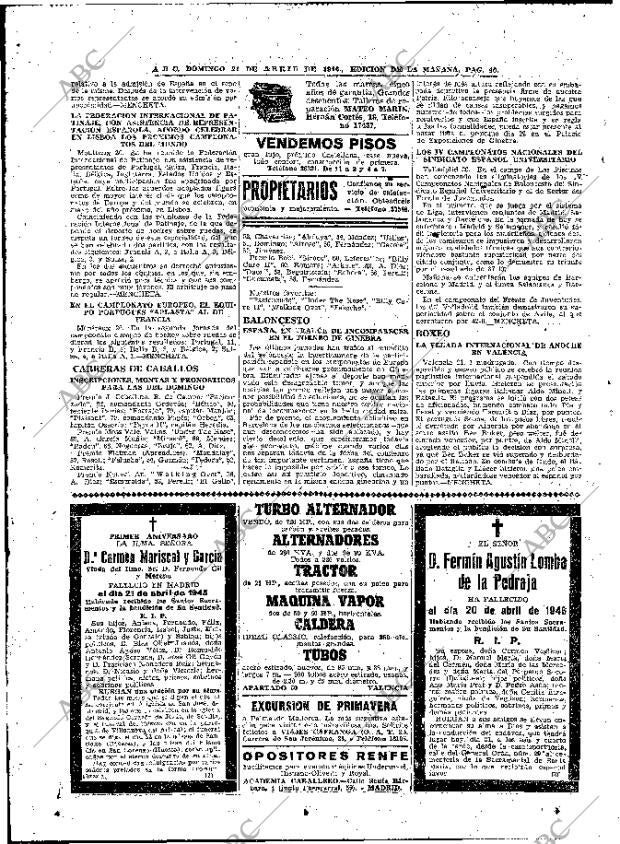 ABC MADRID 21-04-1946 página 40