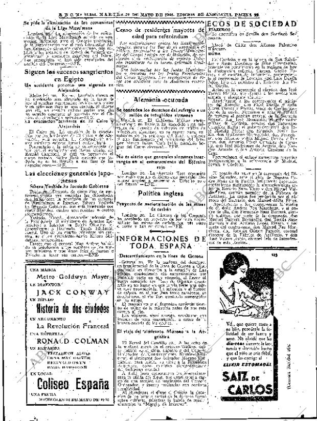 ABC SEVILLA 21-05-1946 página 22