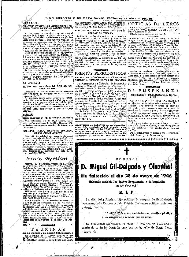 ABC MADRID 29-05-1946 página 22