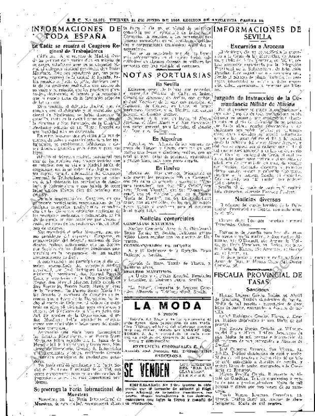 ABC SEVILLA 21-06-1946 página 16