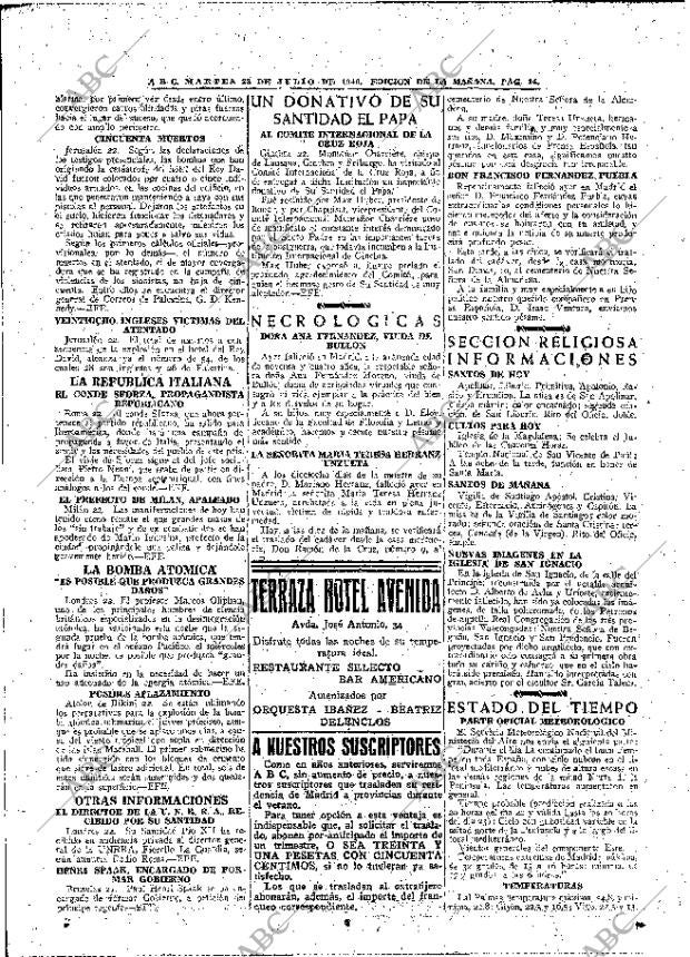 ABC MADRID 23-07-1946 página 14