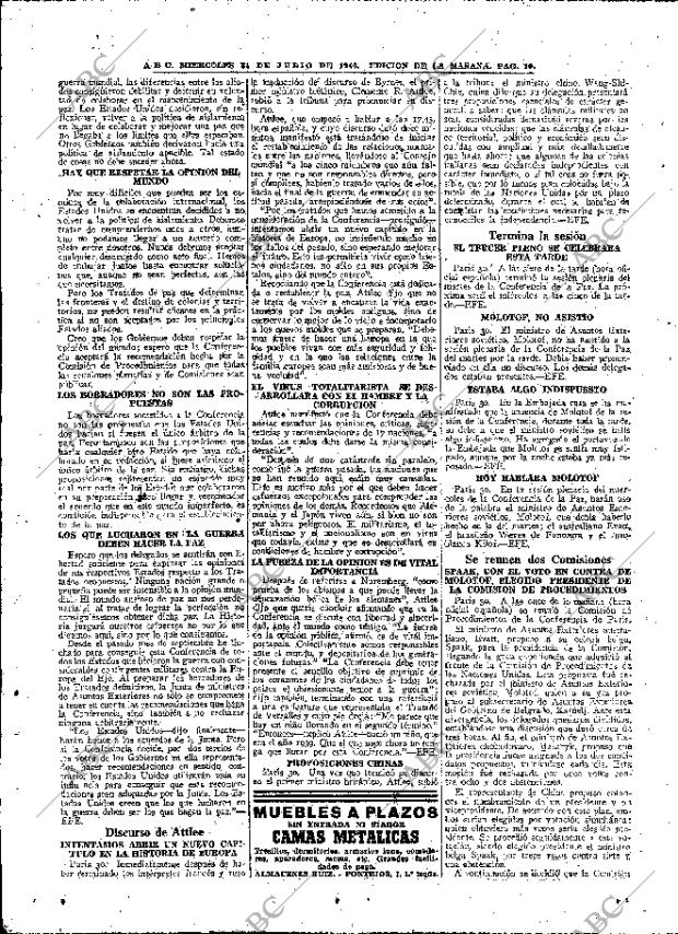 ABC MADRID 31-07-1946 página 10