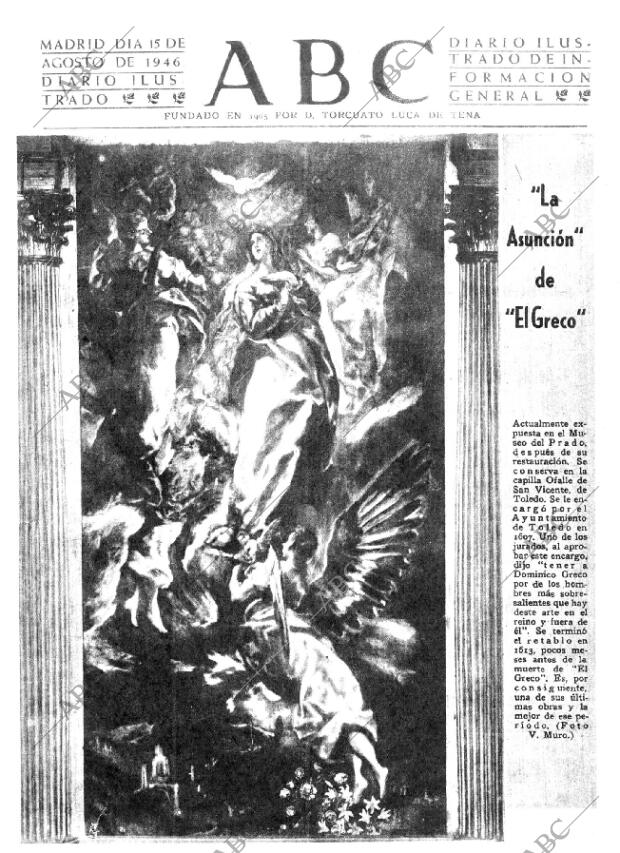 ABC MADRID 15-08-1946 página 1