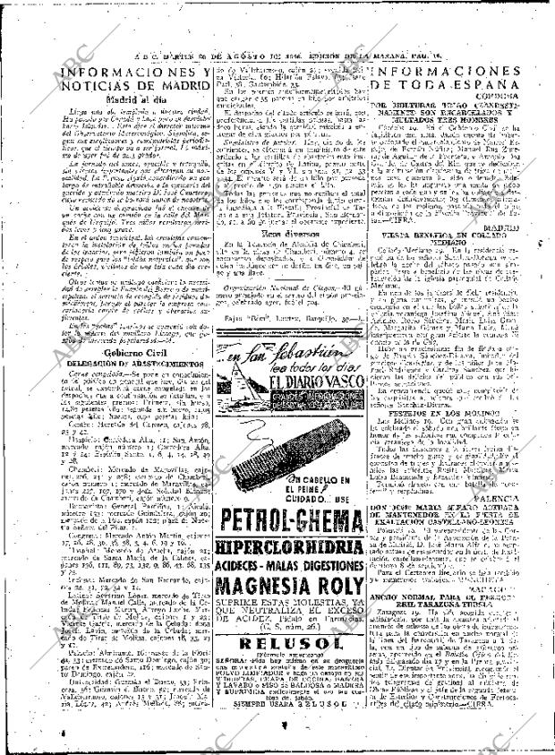 ABC MADRID 20-08-1946 página 16