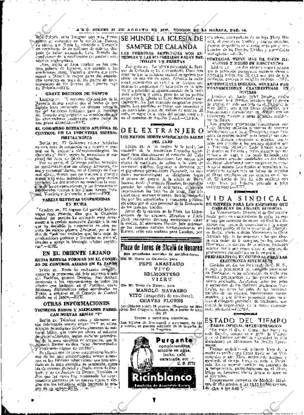 ABC MADRID 22-08-1946 página 14