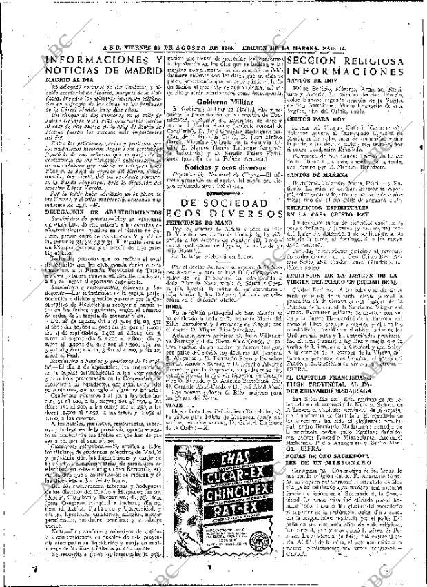 ABC MADRID 23-08-1946 página 14