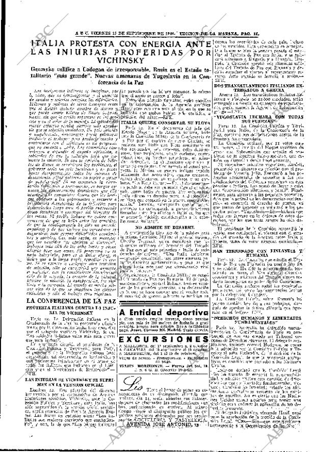 ABC MADRID 13-09-1946 página 11