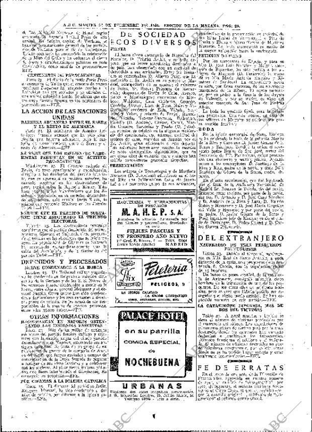 ABC MADRID 24-12-1946 página 20