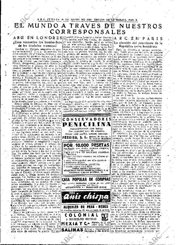 ABC MADRID 16-01-1947 página 9