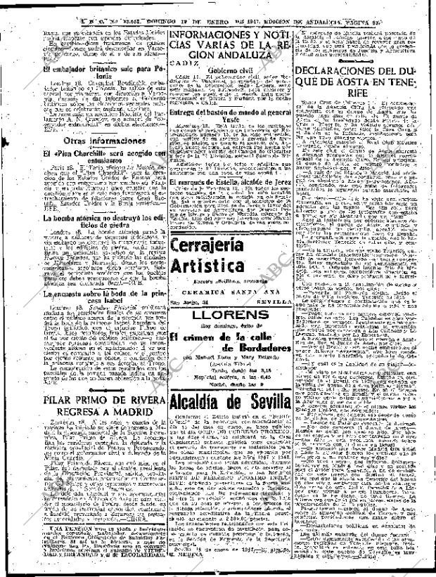 ABC SEVILLA 19-01-1947 página 13