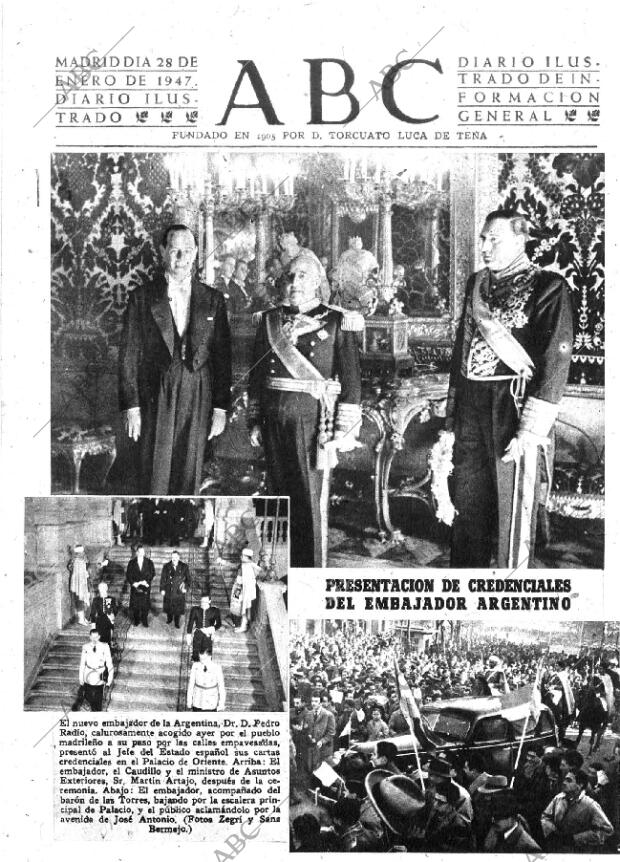 ABC MADRID 28-01-1947 página 1