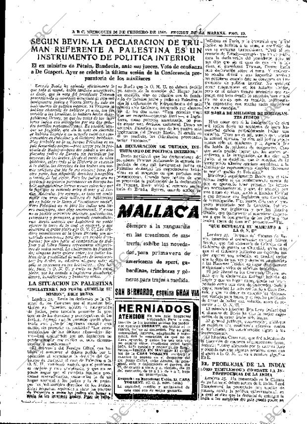 ABC MADRID 26-02-1947 página 13