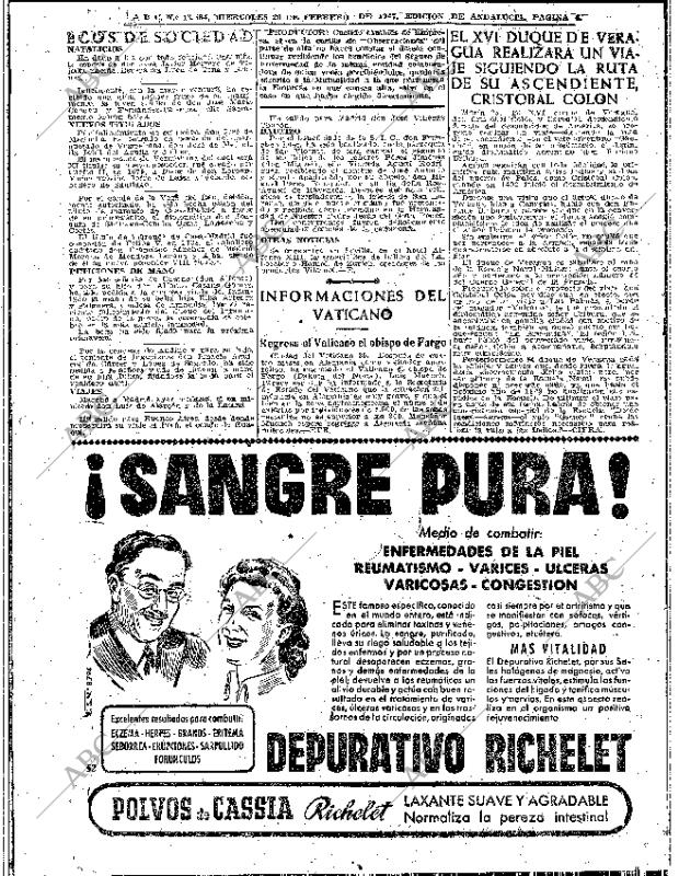 ABC SEVILLA 26-02-1947 página 4