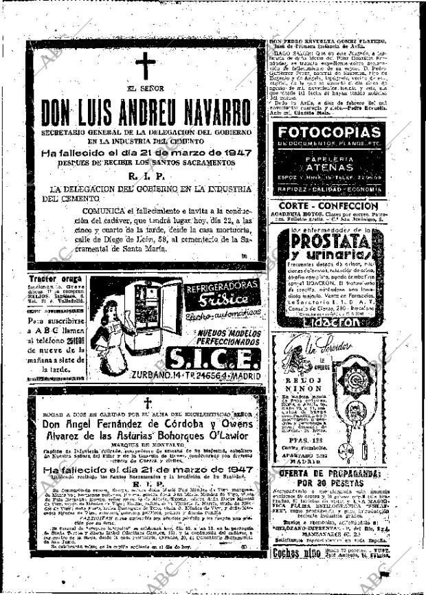 ABC MADRID 22-03-1947 página 22