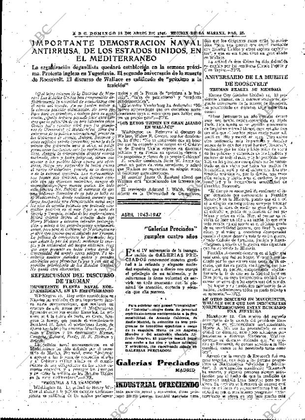 ABC MADRID 13-04-1947 página 27