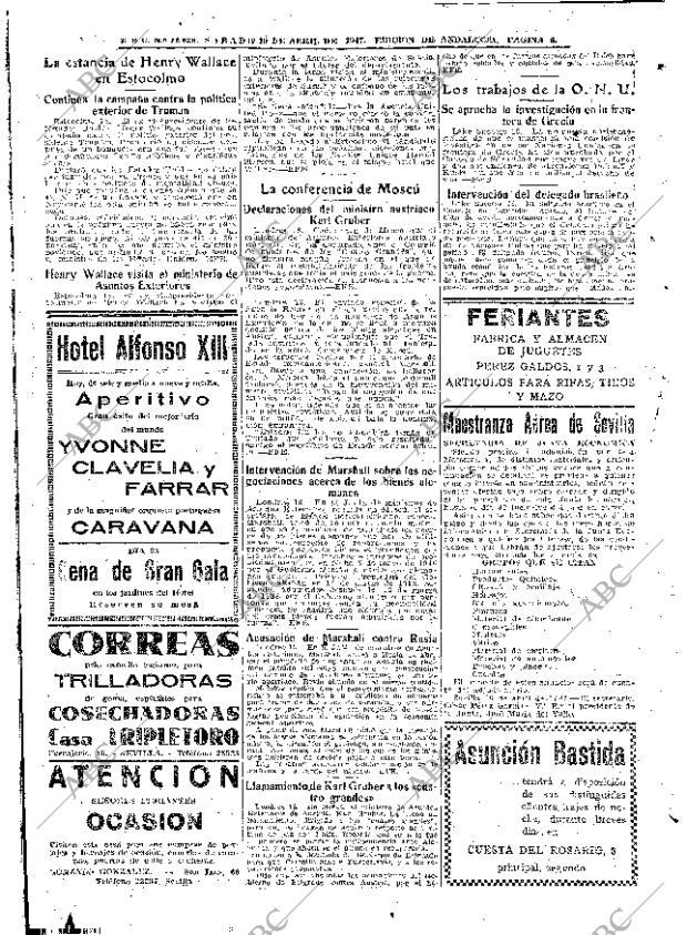 ABC SEVILLA 19-04-1947 página 6