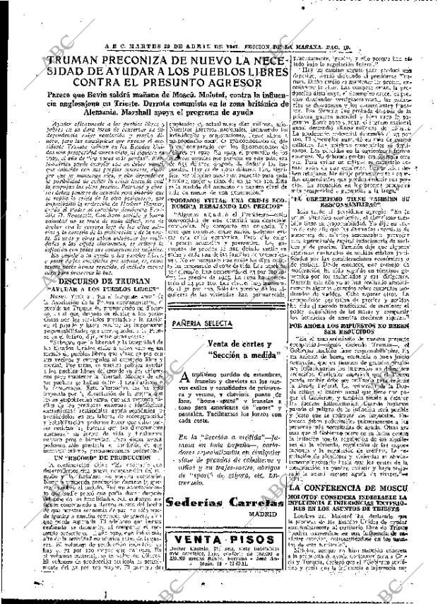 ABC MADRID 22-04-1947 página 19