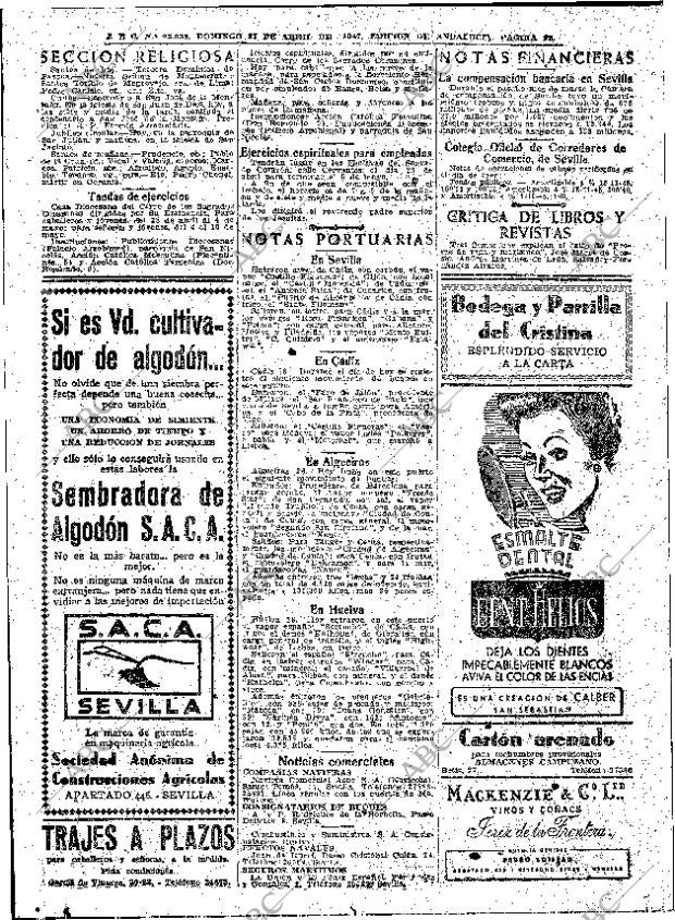 ABC SEVILLA 27-04-1947 página 22