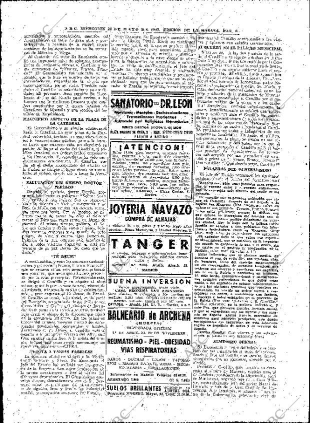 ABC MADRID 21-05-1947 página 8