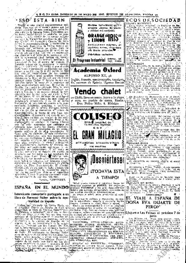 ABC SEVILLA 25-05-1947 página 15