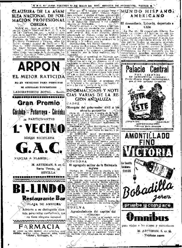 ABC SEVILLA 30-05-1947 página 6