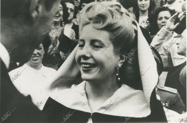 Una imagen de Eva Perón durante su estancia