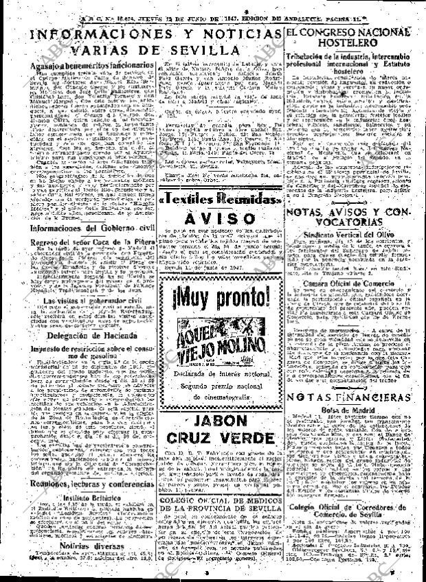 ABC SEVILLA 12-06-1947 página 11