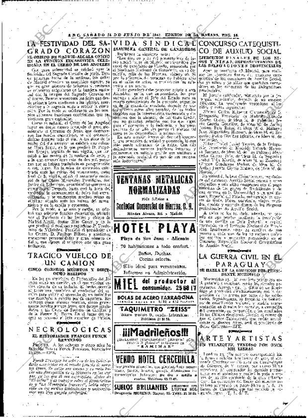 ABC MADRID 14-06-1947 página 14