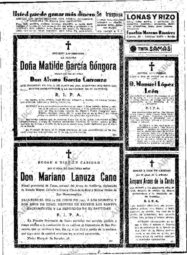 ABC SEVILLA 15-06-1947 página 16