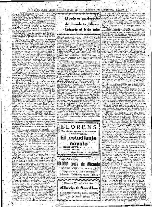 ABC SEVILLA 27-06-1947 página 6
