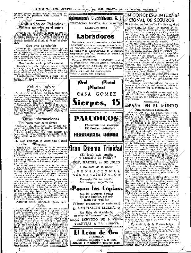 ABC SEVILLA 22-07-1947 página 6