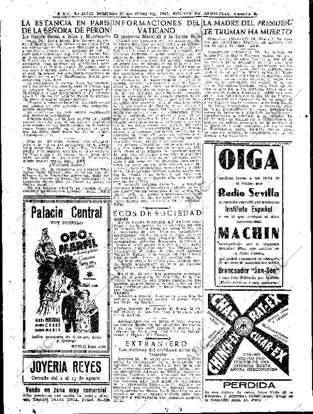 ABC SEVILLA 27-07-1947 página 8