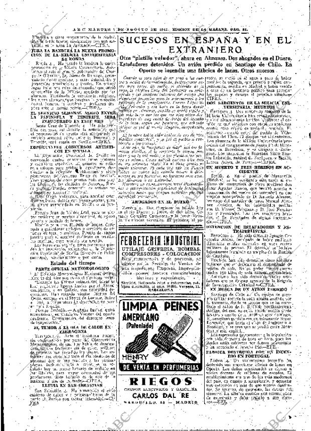 ABC MADRID 05-08-1947 página 21