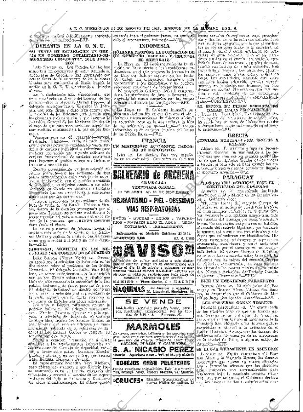 ABC MADRID 13-08-1947 página 8