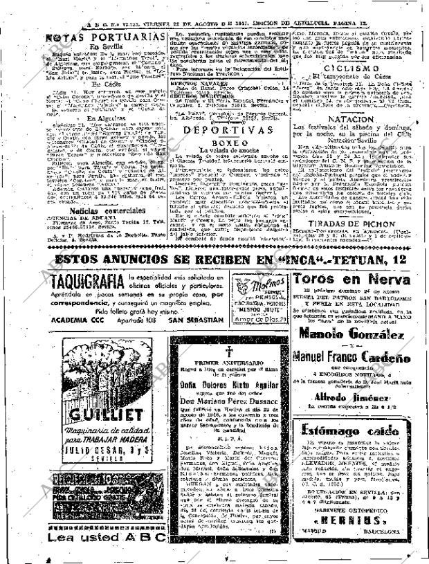 ABC SEVILLA 22-08-1947 página 12