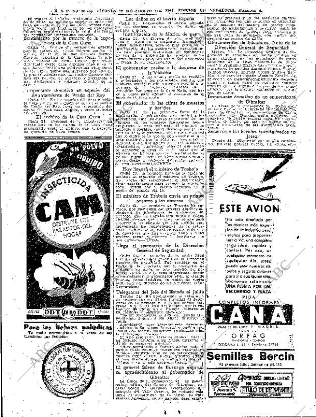 ABC SEVILLA 22-08-1947 página 6