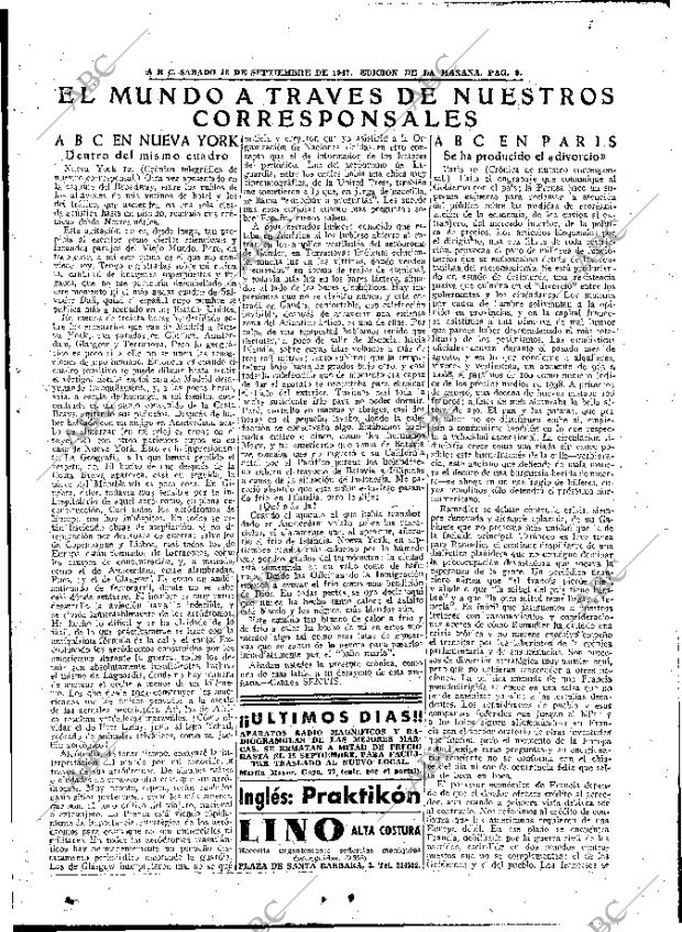 ABC MADRID 13-09-1947 página 9