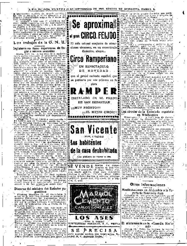 ABC SEVILLA 23-09-1947 página 6