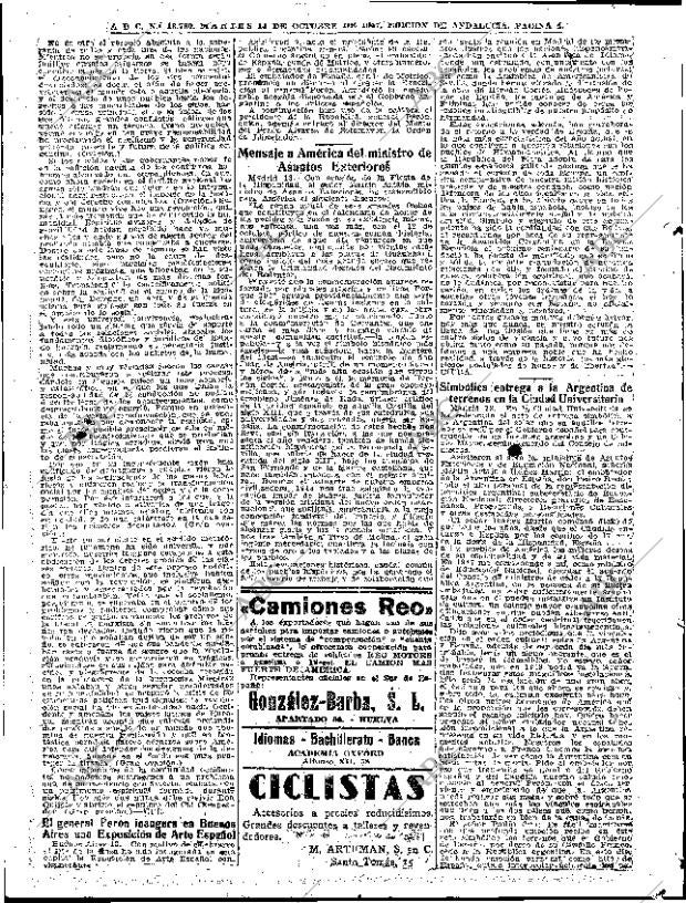ABC SEVILLA 14-10-1947 página 4