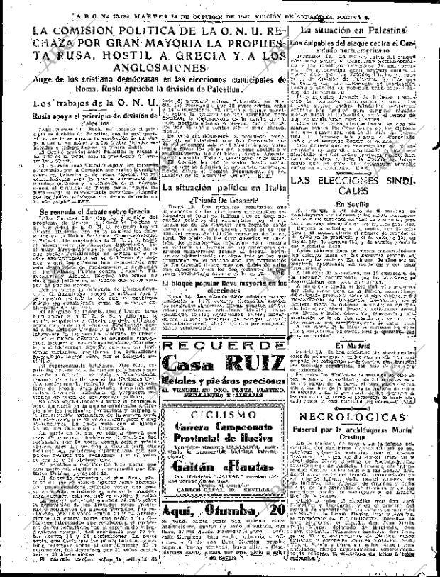 ABC SEVILLA 14-10-1947 página 6