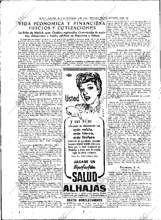 ABC MADRID 23-10-1947 página 14