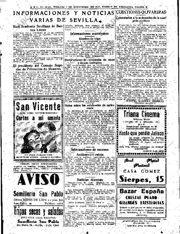 ABC SEVILLA 07-11-1947 página 9