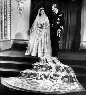 Foto de la boda de Isabel Ii de Inglaterra con Felipe Mountbatten, en la cual se...