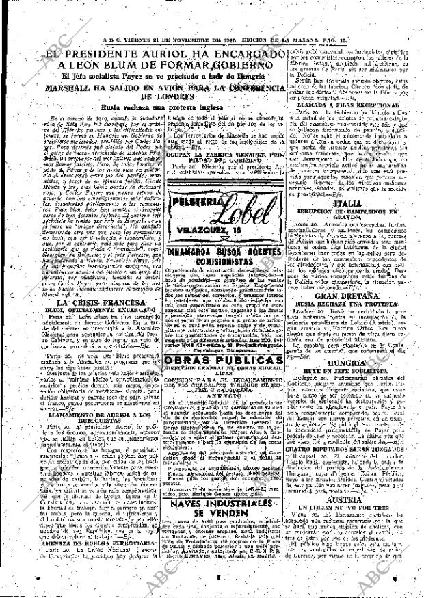 ABC MADRID 21-11-1947 página 13